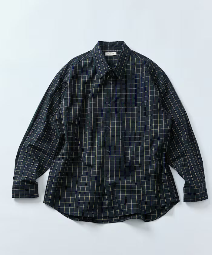 Relax Fit Classic Pattern Regular Collar Shirt / Check Pattern / Stripe Pattern 【Limited Edition】 - Green