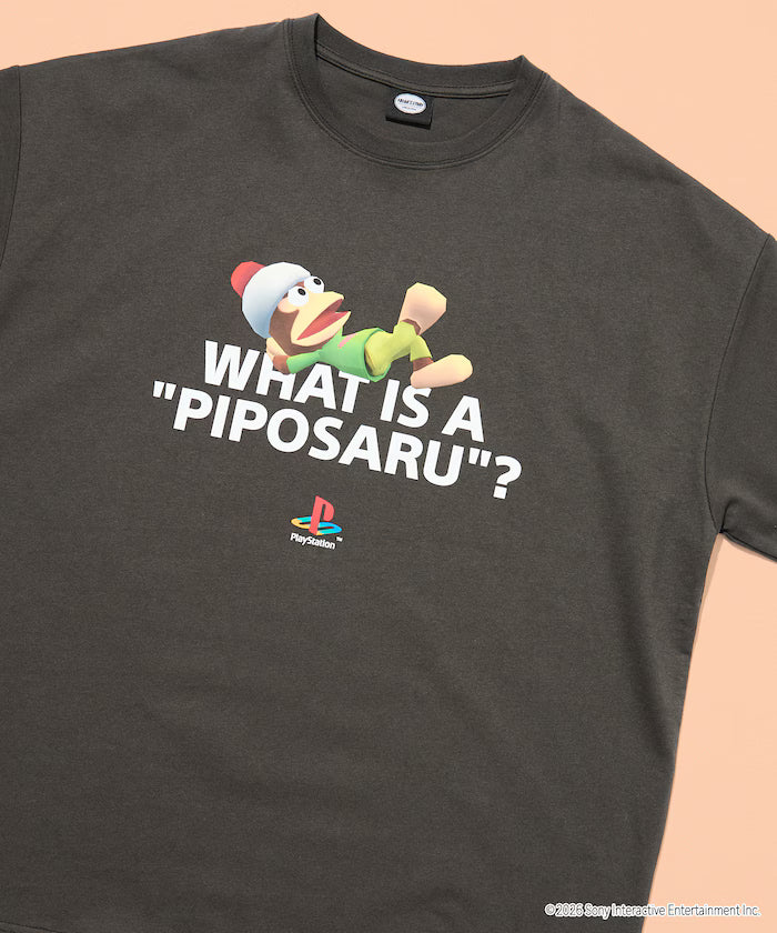 Big Silhouette Crew Neck Print T-shirt/PlayStation Sarugatchi/WHAT IS A PIPOSARU 【Limited Edition】