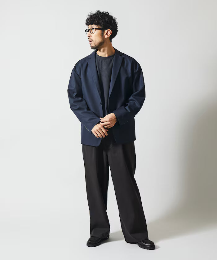 Sleeve-Contrast Tailored Jacket / Relaxed Fit