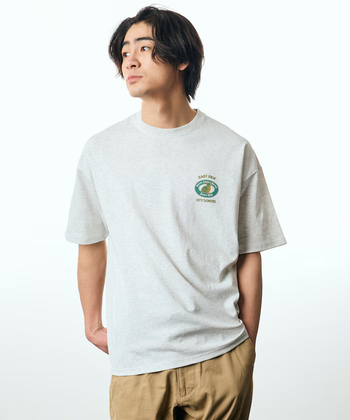 Big Silhouette Back Print Crew Neck T-Shirt / City Dounuts CAT [Limited Edition]