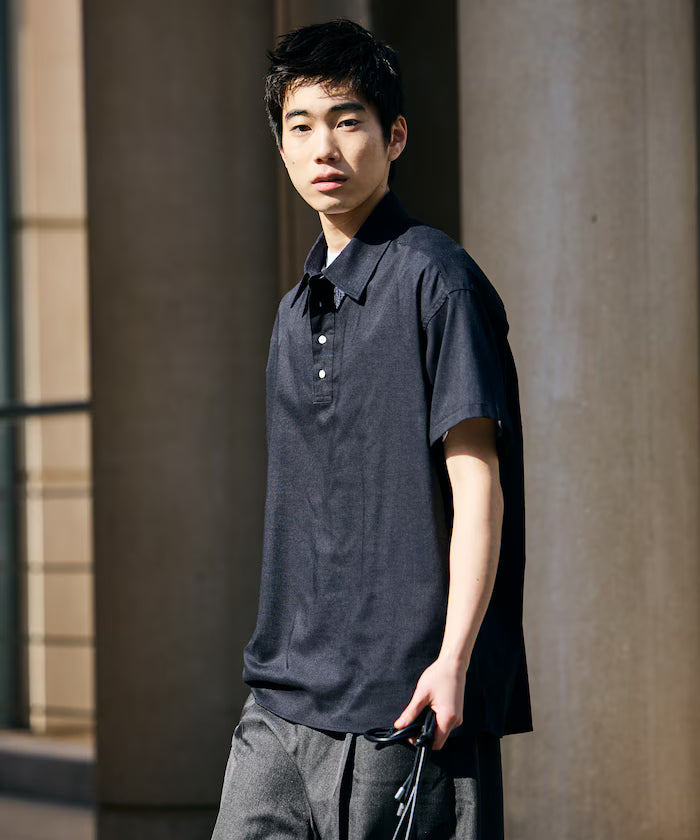 Relax Fit Relax Fit Linen Mix Polo Collar Shirt [Limited Edition]