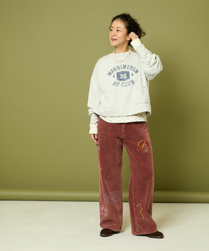 Chain Stitch Corduroy Pants