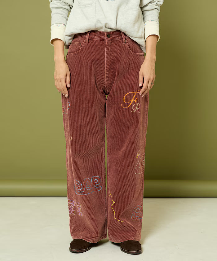 Chain Stitch Corduroy Pants