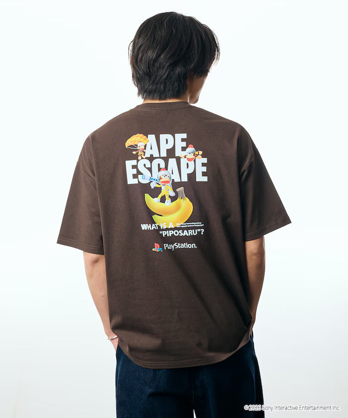 Big Silhouette Back Print Crew Neck T-Shirt/PlayStation Ape Escape 【Limited Edition】