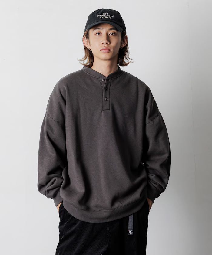 Big Silhouette Henley Neck Sweat Pullover [Limited Edition]