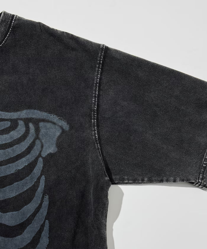 Bone Print Powder Bleach Crew Neck T-Shirt