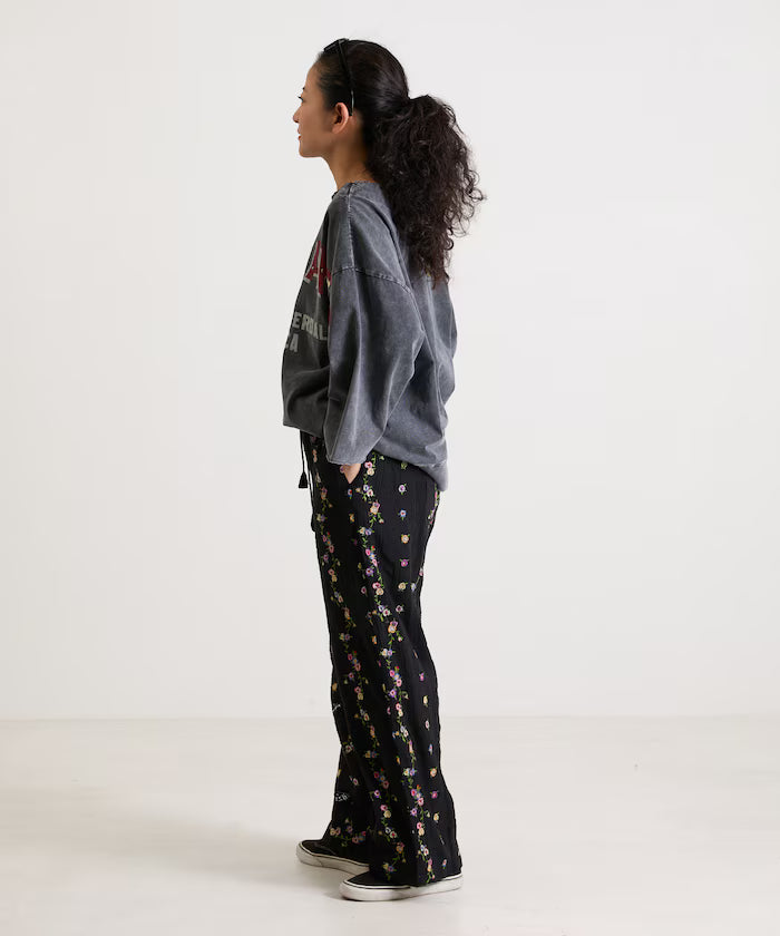 Dobby Floral Embroidery x Lace Pants