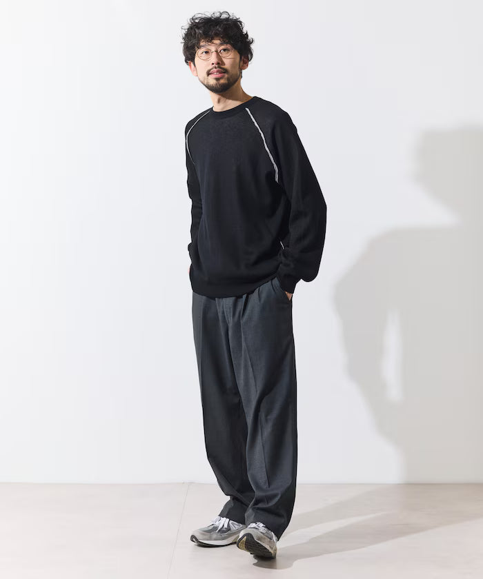 Cool Touch W Face Color Block Crew Neck Knit