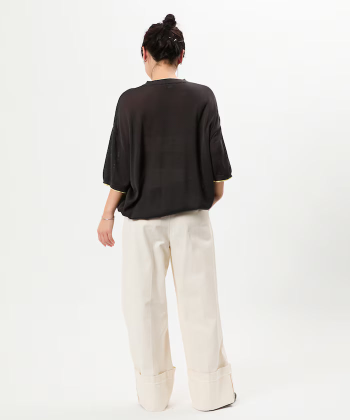 Limited Edition Relaxed Fit Color Block Henley Neck Knit