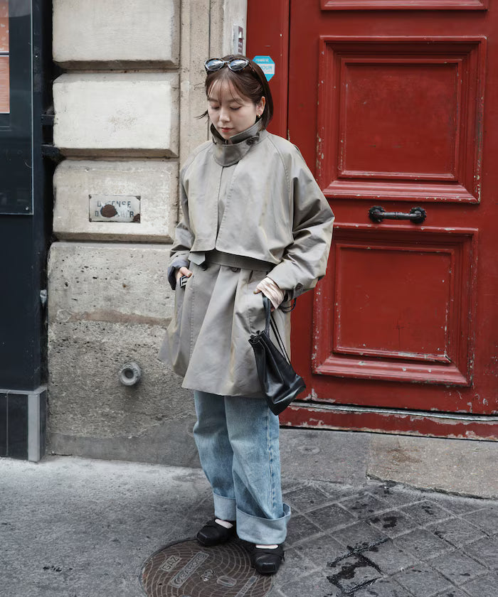 Mid-length T/C Chambray Trench Coat