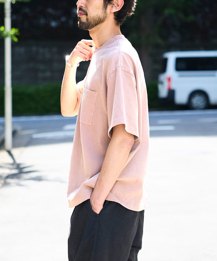 HEAVY WEIGHT/Pigment Dyed Short Sleeve Crew Neck Pocket T-Shirt/10.5 oz