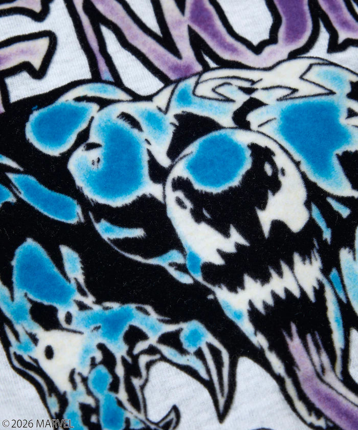 MARVEL/Venom Crew Neck T-Shirt / Static Electric Flock Processing
