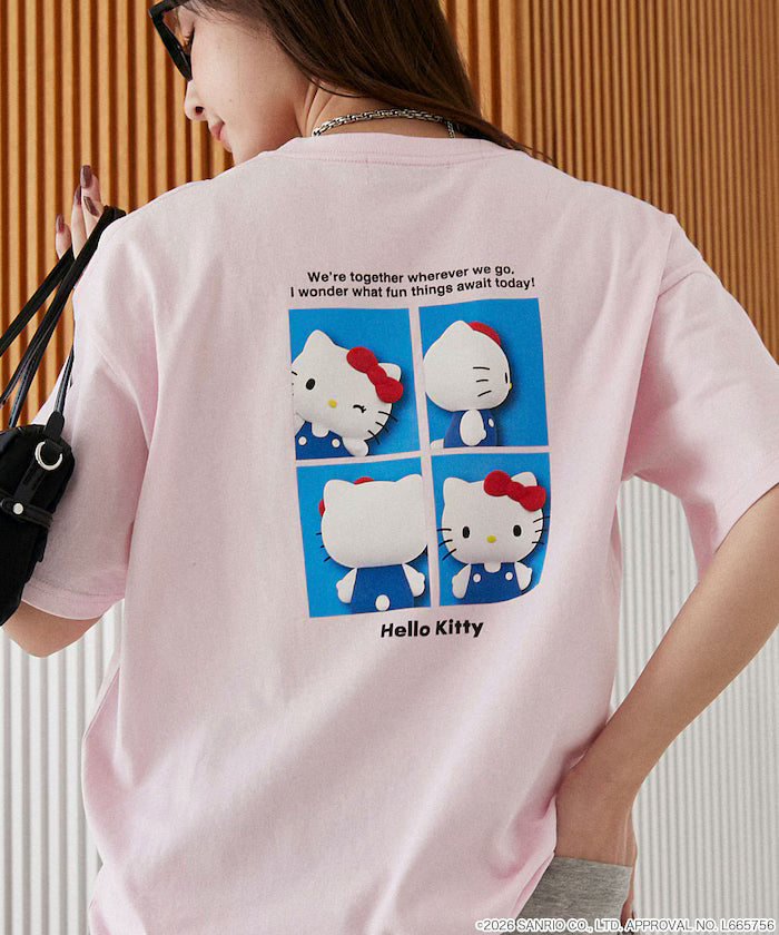 "HELLO KITTY" ID Photo style back print T-shirt limited edition - Pink