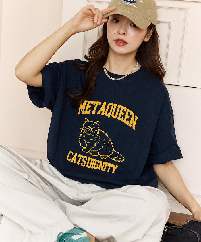 <Functional Material> METAQUEEN Cat Print T-Shirt Limited Edition
