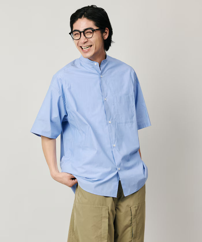 Relax Fit Relaxed Fit Band Collar Short Sleeve Shirt [Limited Edition]