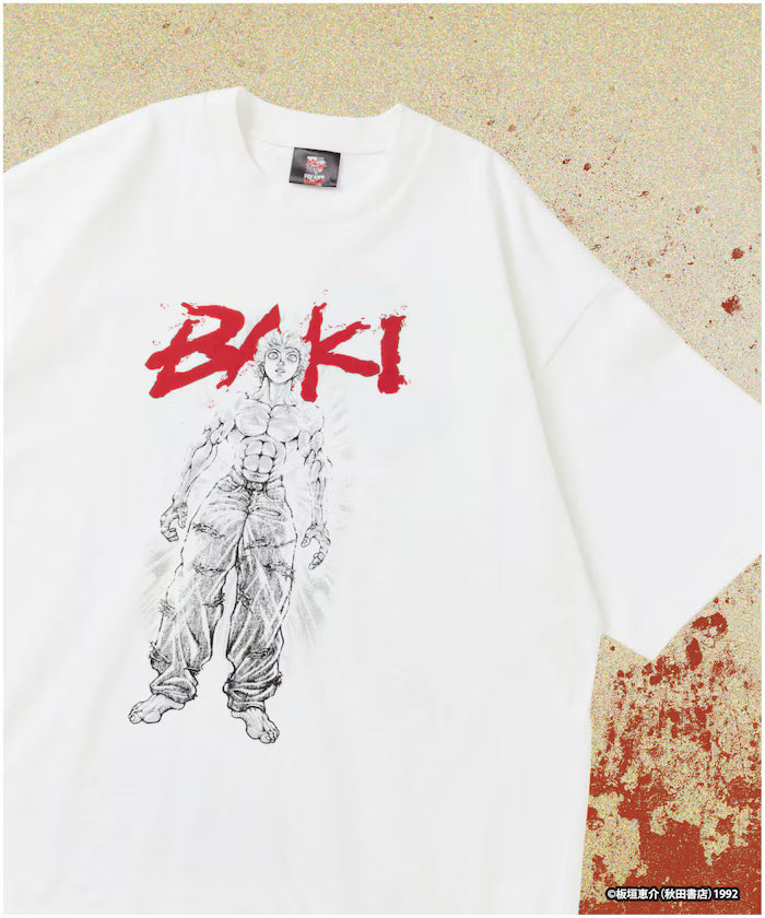 [June 12 12:00 Sale Start] Baku 「Hanma Baki/Awakening」 Print Crew Neck T-Shirt - White