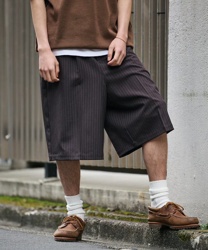 1-Tack Baggy Silhouette Slacks Short Pants