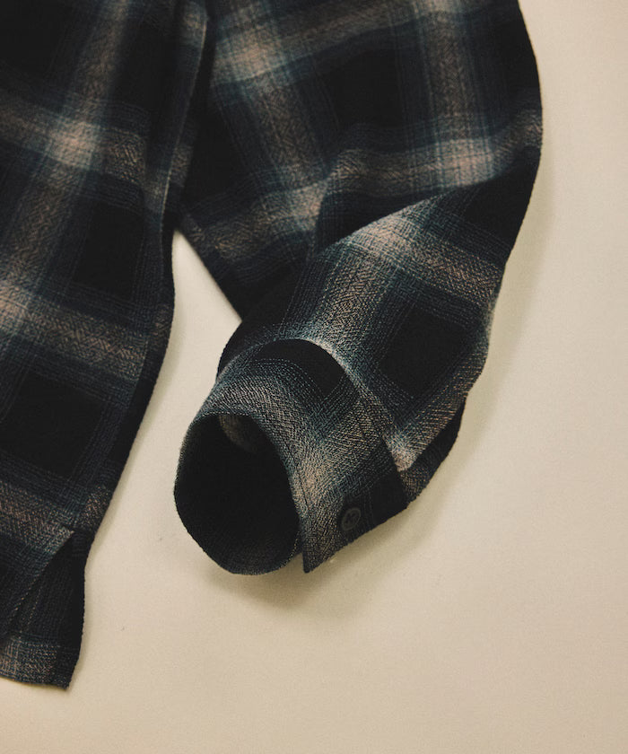 Pre-dyed ombre check sheer shirt relaxed fit