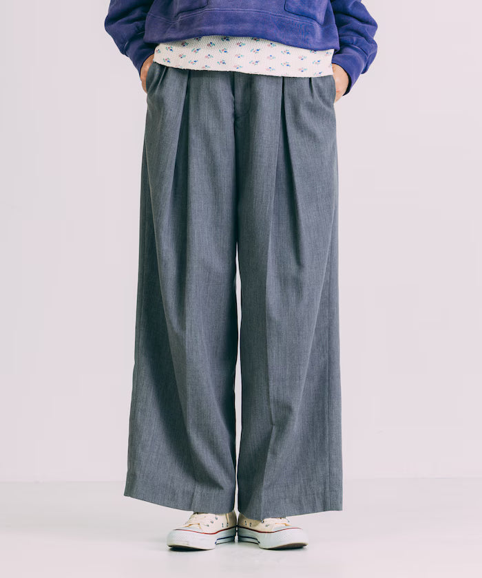 Tuck Wide Slacks Pants