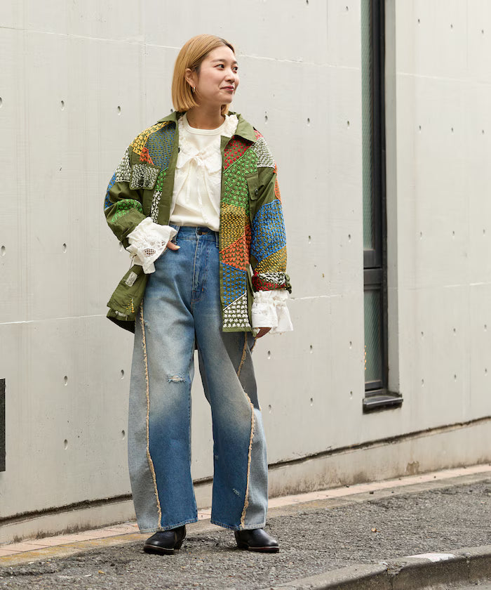 Vintage Hand-Stitch Remake Military Shirt Plain