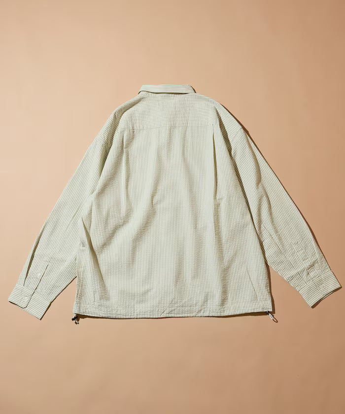 FREAK'S STORE for BEACH & FES Seersucker Spindle Regular Collar Long Sleeve Shirt