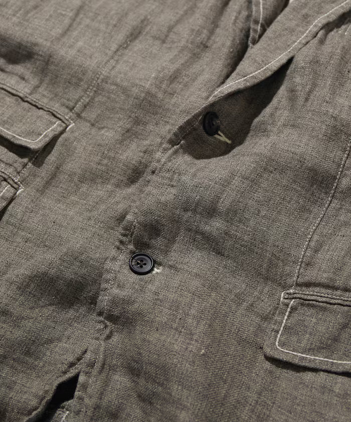 French Linen Tweed Tailored Jacket