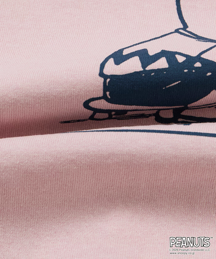 PEANUTS/Peanuts Exclusive Big Silhouette Back Print Crew Neck T-Shirt/HAPPY FUN DAY [Limited Release]