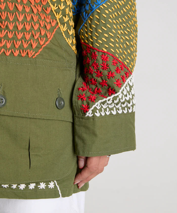 Vintage Hand-Stitch Remake Military Shirt Plain