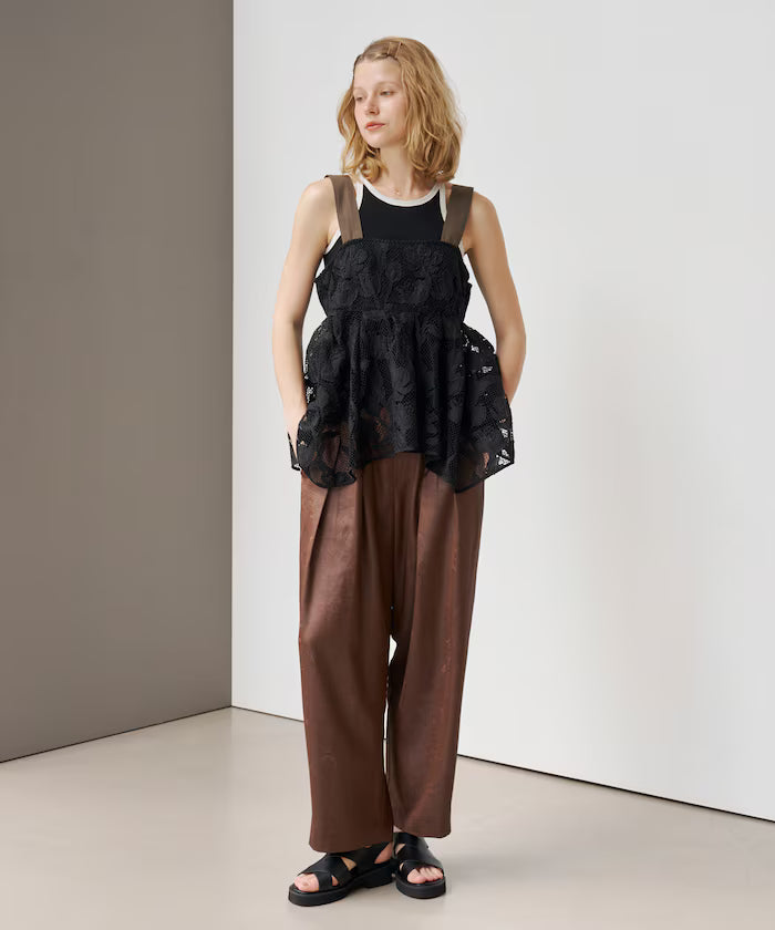 Flower Motif Batten Lace Iris Hem Camisole Top 【Limited Edition】