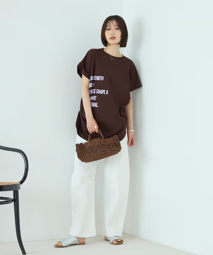 Organic Cotton Shirring Logo T-Shirt