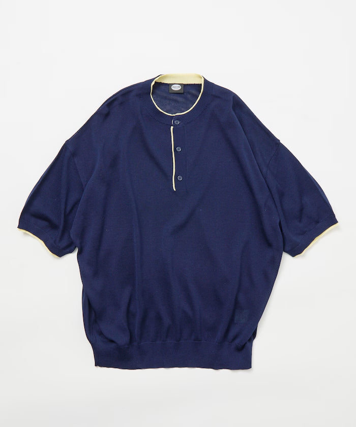 Limited Edition Relaxed Fit Color Block Henley Neck Knit