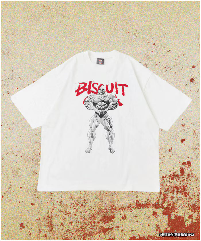 [Sales start on June 12 at 12:00] Baki 'Mr. Unchained/Biscuit Olly' Print Crew Neck T-Shirt - White
