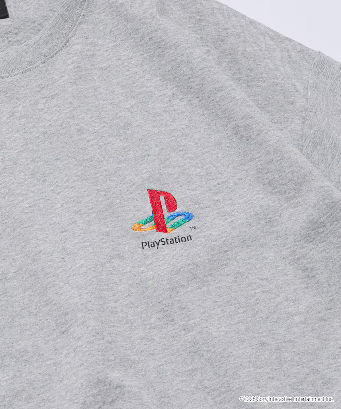 Big Silhouette Logo Back Print Crew Neck T-Shirt/PlayStation NEVER STOP 【Limited Edition】