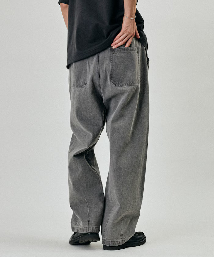 BELTED WIDE DENIM