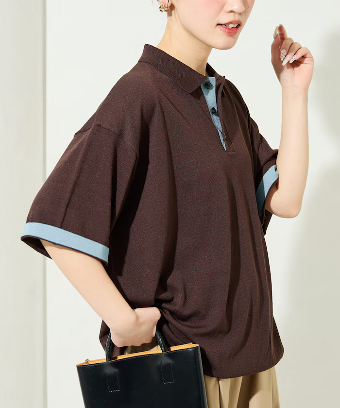 Relax Fit Relax Fit Cool Touch Color Block Knit Polo Shirt [Limited Edition]