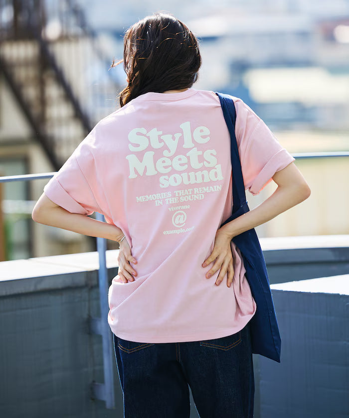 Big Silhouette Back Print Crew Neck T-Shirt / Style Meets 【Limited Edition】