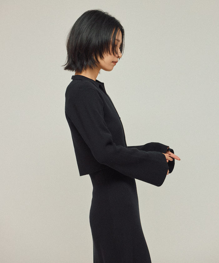 Functional Fabric Silk Blend Knit Ensemble Dress / Anti-Pill / Machine Washable