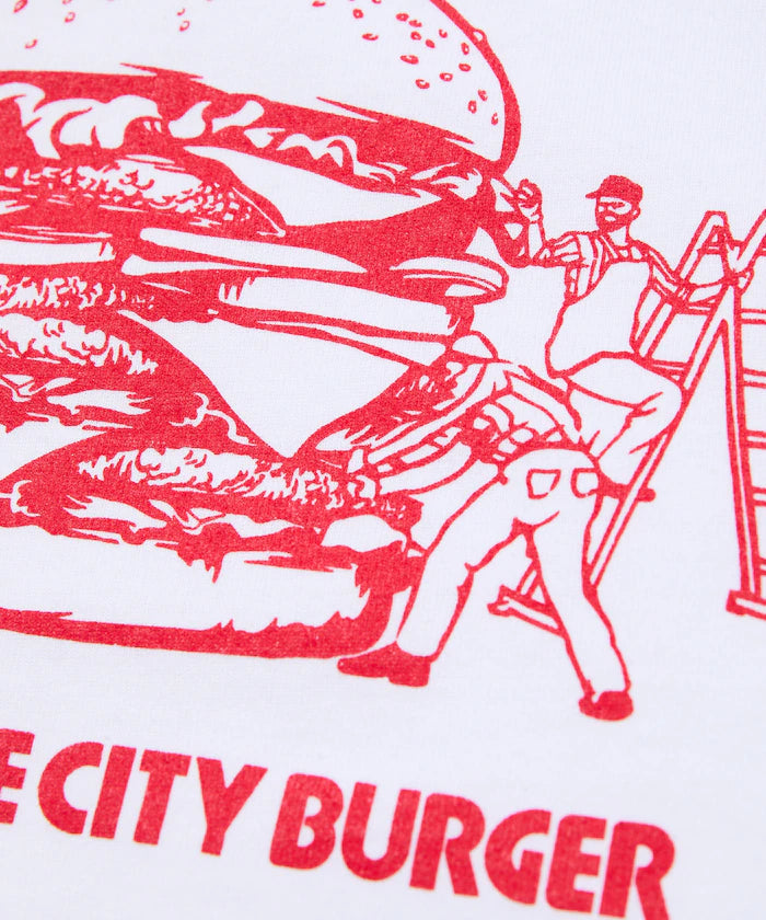 Big Silhouette Back Print Crew Neck T-Shirt / City Burger 【Limited Release】