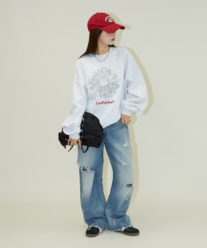 LOVE POP STUDIO FLOWER EMBROIDERY SWEAT【Limited Edition】