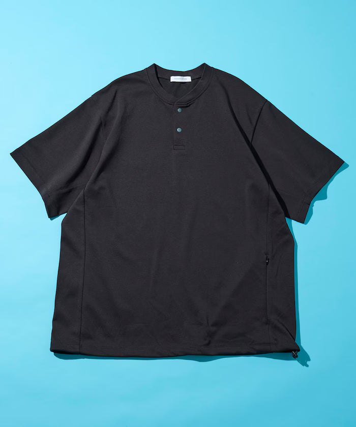 SUPER ICE / Super Ice Henry Neck Spindle T-Shirt Contact Cold Sensation / Quick Drying / UV Cut
