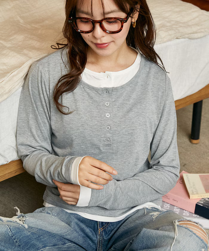 Henry Neck Layered Long Sleeve T Limited Edition