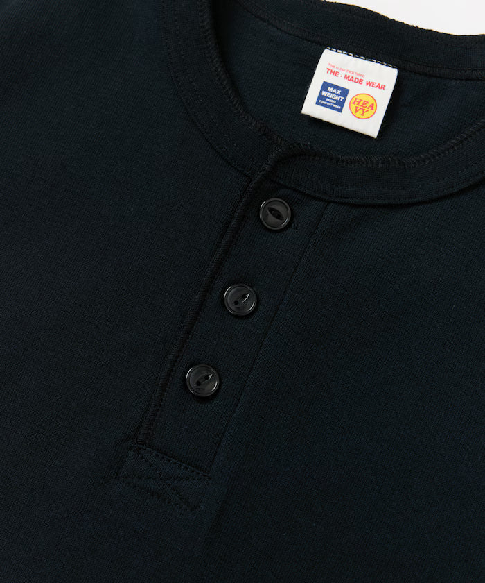 HEAVY WEIGHT/Heavy Weight Short Sleeve Henley Neck T-shirt/10.5 oz