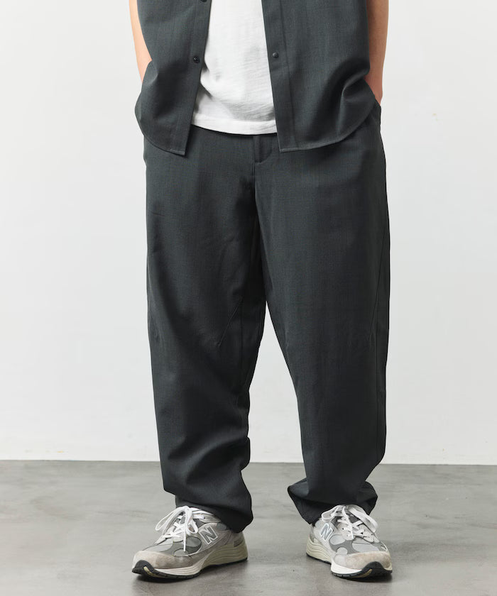 [New Color Added] Quick-Dry Material Relaxed Fit Tapered Easy Pants Linen-like