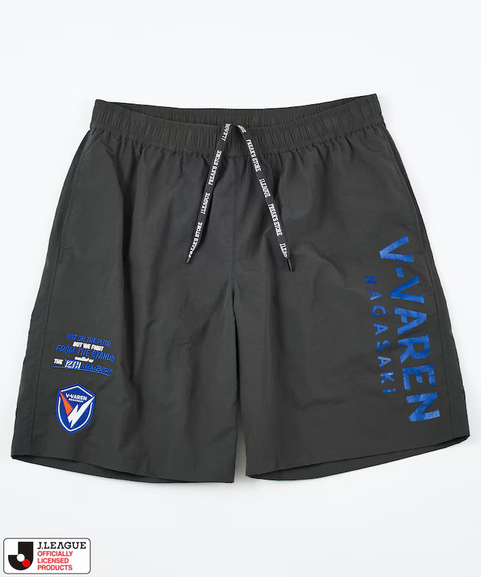 [May 15 12:00 Sale Start] J.LEAGUE × FREAK'S STORE Special Order SUPPORTERS NYLON SHORTS [V-Varen Nagasaki] - Charcoal Gray