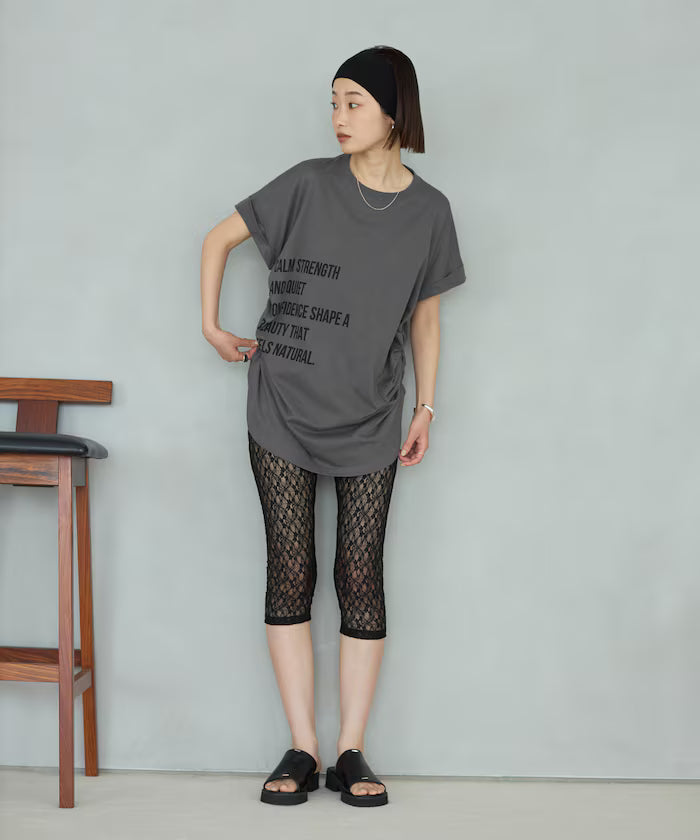 Organic Cotton Shirring Logo T-Shirt