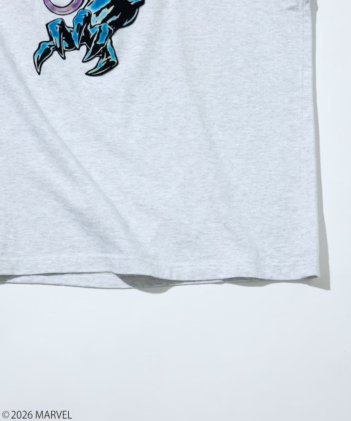 MARVEL/Venom Crew Neck T-Shirt / Static Electric Flock Processing