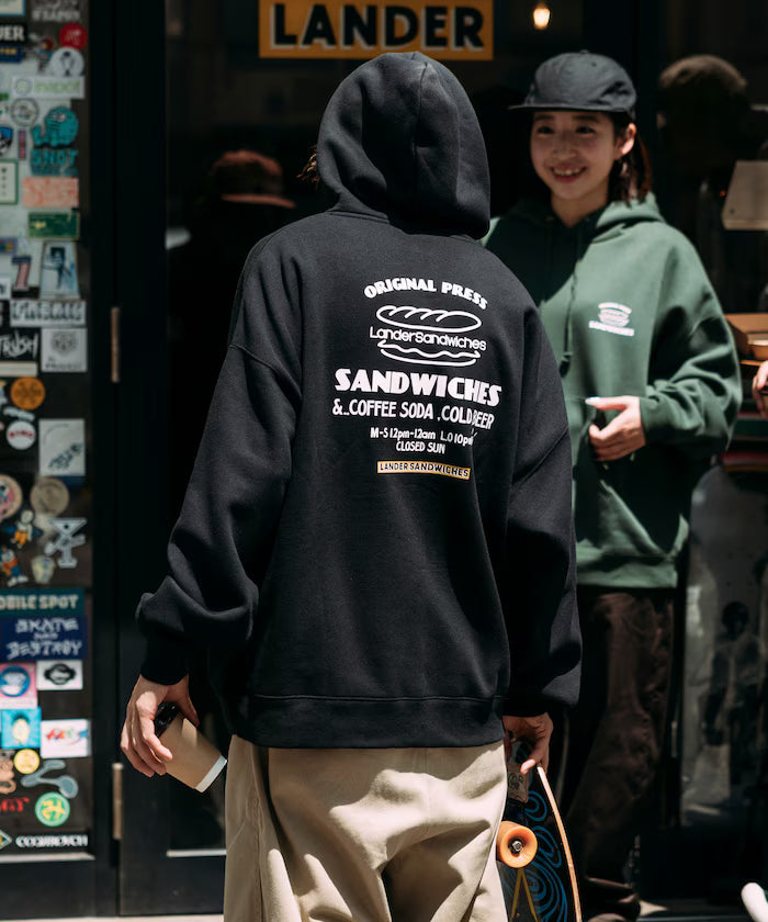 LANDER SANDWICHES×FREAK'S STORE/LANDER Limited Big Silhouette Back Print Sweat Hoodie 【Limited Release】 - Black