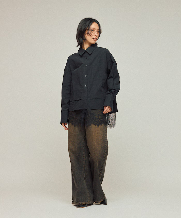 Oversized Lace Layered Shirt