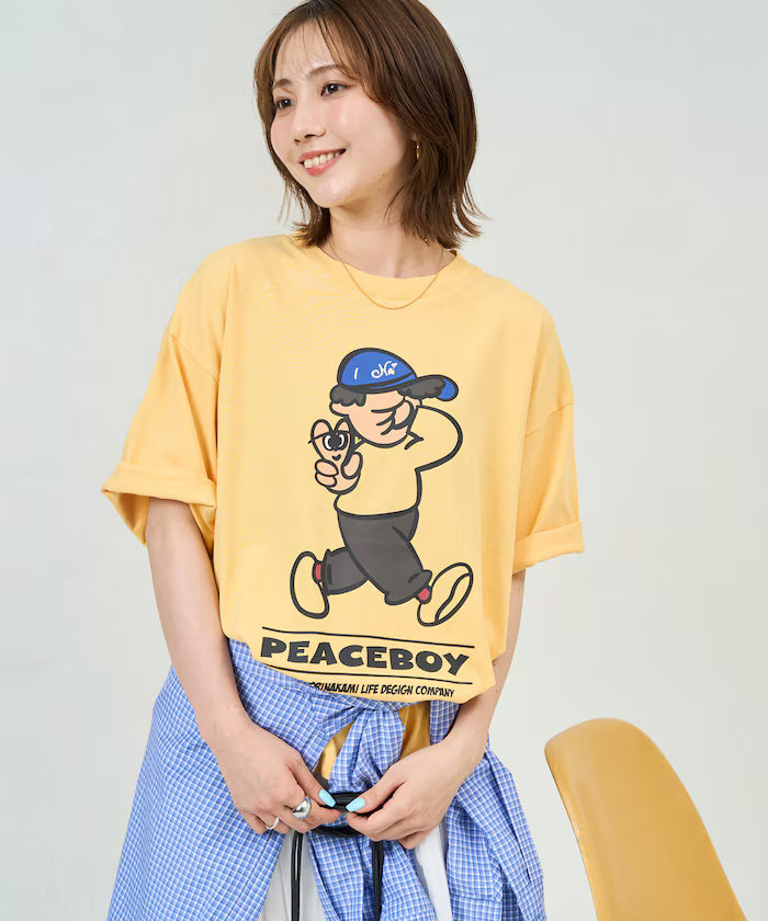[May 22 12:00 Start of Sales] kaoyorinakami × FREAK'S STORE / Kaoyorinakami Special Order Peace Boy Tee
