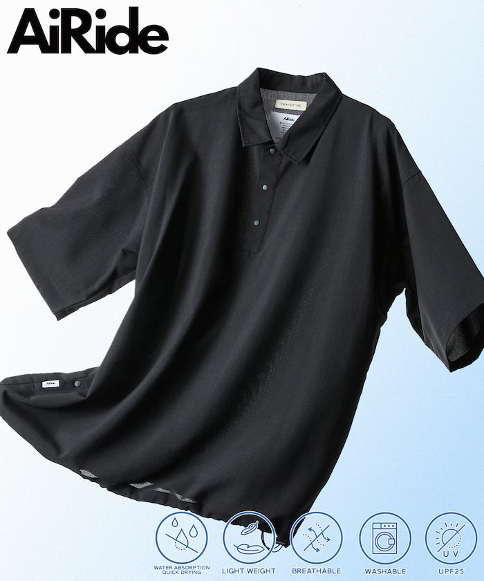 AiRide/Air Ride Relax Fit Polo Shirt/Pocketable/Quick-Drying/UV Cut [Limited Edition] - Charcoal Gray